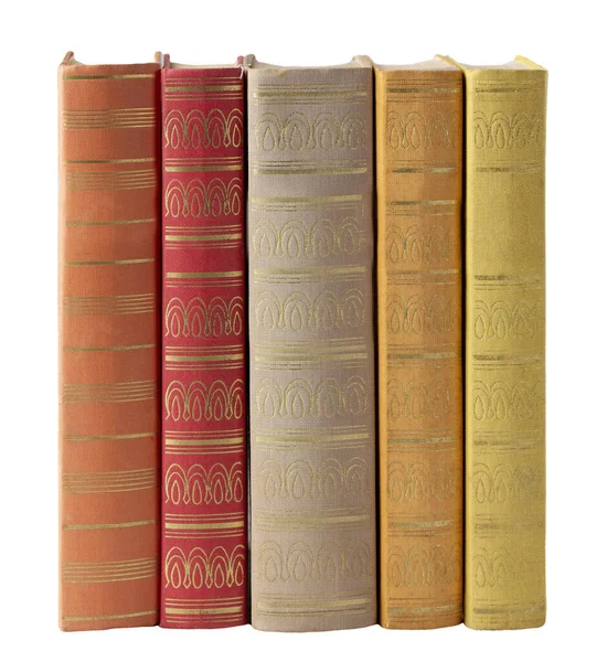 Colorful Books Row Isolated White Background — Fotografia de Stock