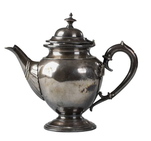 Старый Серебряный Чайник — стоковое фото