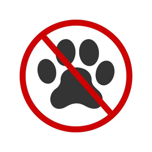 Admiten Mascotas Icono Los Animales Domésticos Prohíben Pictograma Zona Símbolo — Archivo Imágenes Vectoriales