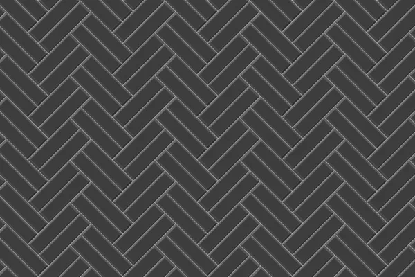 Black Double Herringbone Tile Seamless Pattern Stone Ceramic Brick Wall — Stock Vector