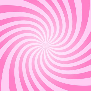 Gül rengi günbatımı, bükülmüş dikenler, fırıldak deseni. Pembe sirk, karnaval ya da maskeli balo. Çilekli sakız, tatlı lolipop şekeri, dondurma dokusu. Vektör çizgi film illüstrasyonu