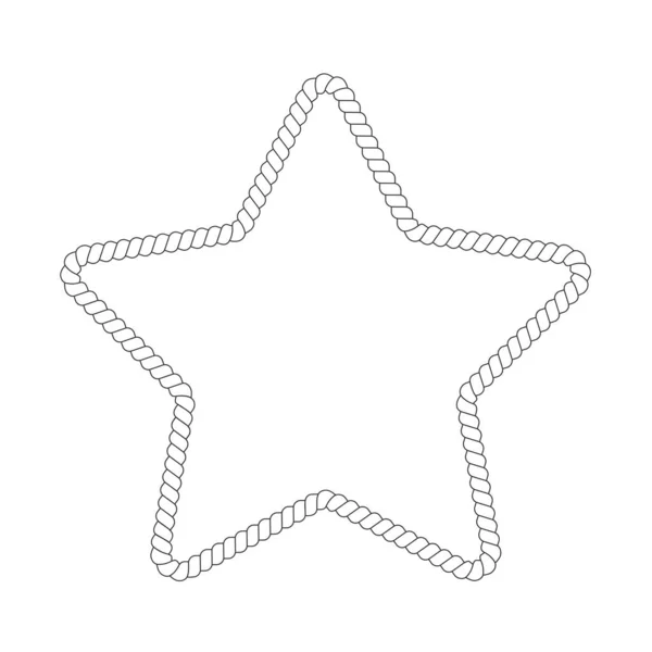 Csillag Alakú Kötél Keret Fénykép Vagy Kép Retro Jacht Stílusban — Stock Vector