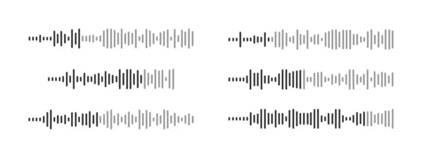 Ses Dalgası Simgeleri Seti Ses Dosyası Sesli Sohbet Konuşma Şarkı — Stok Vektör