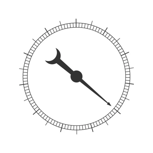 Rundmaßstab Mit Pfeil Vorlage Für Messwerkzeug Schnittstelle Barometer Manometer Kompass — Stockvektor