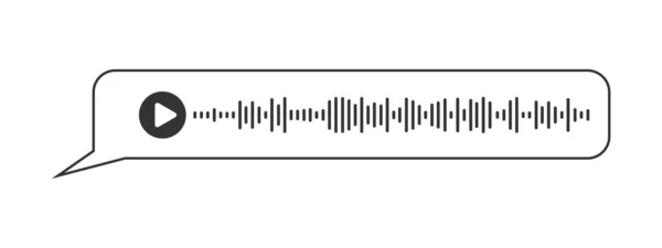 Audiobotschaft Sprechblasenrahmen Graphisches Chat Element Mit Abgespielter Schallwelle Isoliert Auf — Stockvektor