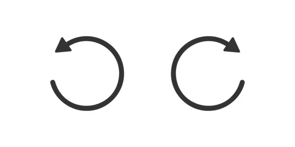 Rückspulen Und Vorspulen Von Symbolen Mit Kreis Pfeilen Runde Wiederholung — Stockvektor