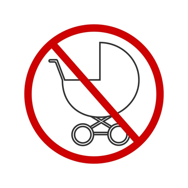 Hay Icono Cochecitos Bebé Niños Zona Prohibida Pegatina Para Lugares — Archivo Imágenes Vectoriales