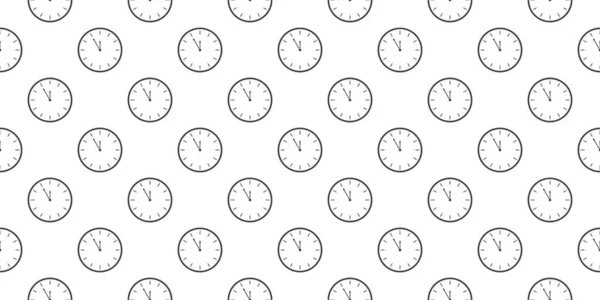 Clock Icons Minutes Twelve Time Interval Seamless Pattern Countdown Timer — Stock Vector