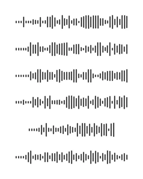 波のアイコンだ パルスピクトグラム 信号機だ 音声メッセージ オーディオファイル 白い背景に隔離されたメディアプレーヤーのグラフィック要素 メッセンジャー ラジオ ポッドキャストモバイルアプリインターフェイス ベクトル — ストックベクタ