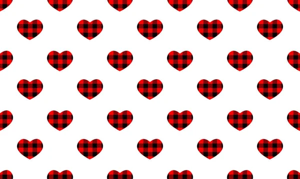 Καρδιές Από Φλάντζα Σχέδιο Βούβαλου Χωρίς Ραφή Επαναλαμβανόμενα Σύμβολα Αγάπης — Διανυσματικό Αρχείο