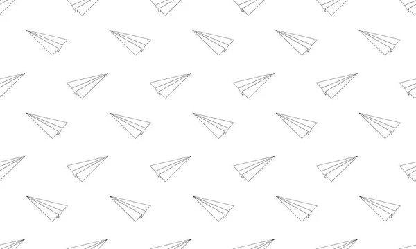 Origami Papierflieger Nahtlose Muster Wiederholte Symbole Des Erfolgs Der Kommunikation — Stockvektor