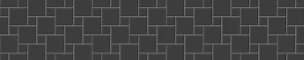 Černý Dlaždice Hopscotch Layout Kamenné Nebo Keramické Cihlové Stěny Pozadí — Stockový vektor