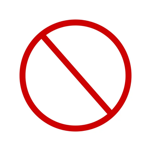 空白の赤い禁止記号 記号を停止し 駐車禁止 エントリーアイコンなし ピクトグラムに警告 白い背景に孤立したグラフィックコミュニケーション要素 ベクターイラスト — ストックベクタ