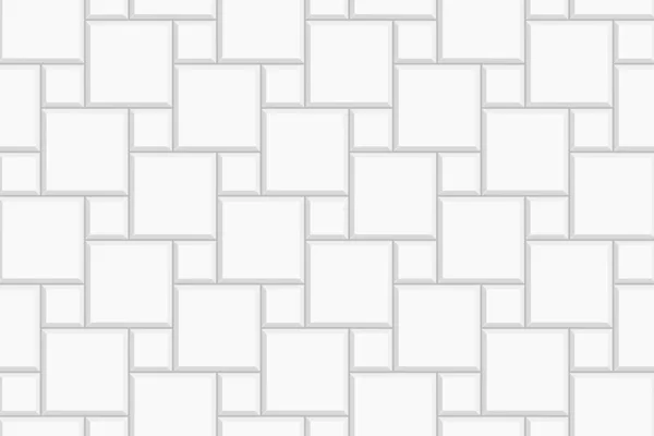 Witte Tegel Hopscotch Achtergrond Stenen Keramische Bakstenen Muurpatroon Keuken Backsplash — Stockvector