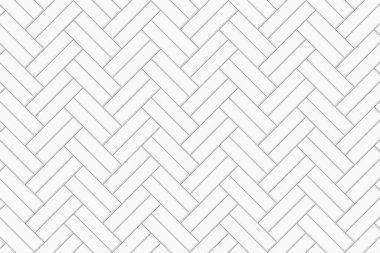 Beyaz çift ringa kemiği, dikişsiz kiremit deseni. Metro taşı ya da seramik tuğla duvar arka planı. Mutfak arkaplan dokusu. Duş, banyo ya da tuvalet zemini. Vektör düz resimleme