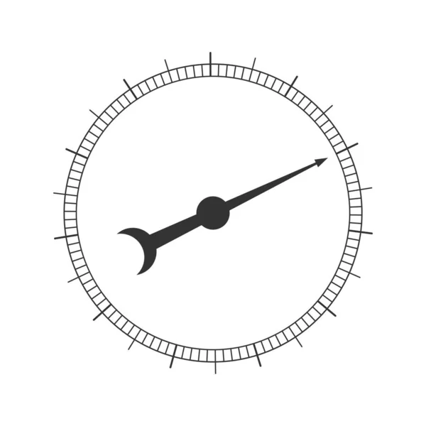 Okrągła Waga Pomiarowa Strzałką Szablon Chronometru Barometru Kompasu Miernika Poziomu — Wektor stockowy