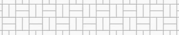 Beyaz Sepet Kiremit Deseni Taş Seramik Metro Duvarı Arka Planı — Stok Vektör