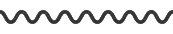 Пустой Горизонтальный Змеиный Путь Маркировкой Вид Сверху Шаблон Бесшовного Шоссе — стоковый вектор