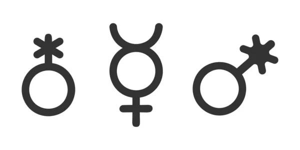 Set Nicht Binärer Symbole Öffentliche Toiletten Oder Umkleidesymbole Für Geschlechtslose — Stockvektor