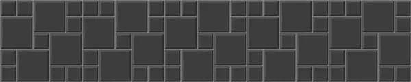 Černé Skákací Dlaždice Horizontální Pozadí Struktura Lávky Brick Wall Seamless — Stockový vektor