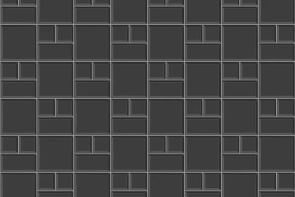 Fondo Mosaico Azulejo Negro Superficie Pared Posterior Cocina Cuarto Baño — Vector de stock