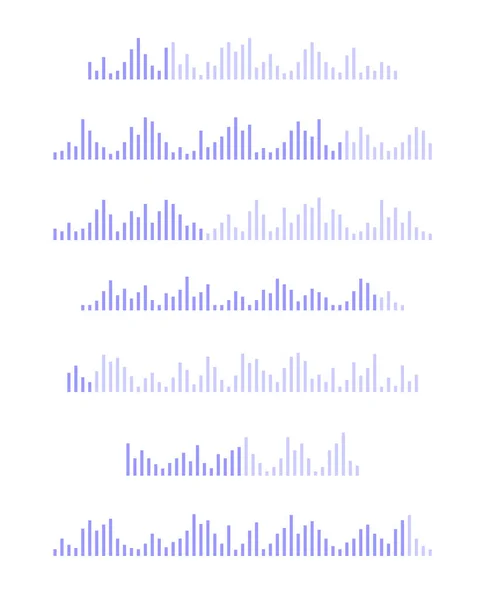 Icônes Ondes Sonores Signes Message Vocal Pictogrammes Fichiers Audio Enregistrer — Image vectorielle