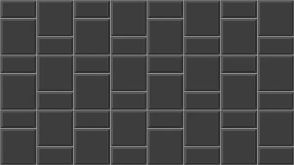 Black Basket Weave Tile Mosaic Layout Causeway Texture Stone Ceramic — Stock Vector