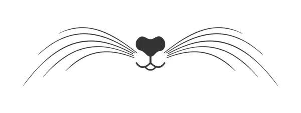 Lindo Gato Nariz Boca Bigotes Diseño Letrero Para Peluquería Mascotas — Vector de stock
