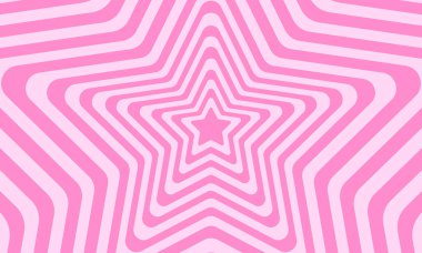 Moda retro 2000 tasarımında pembe yıldızların arka planı tekrarlanıyor. Poster, afiş, kapak, tekstil ve kağıt baskısı için y2k vintage tarzında harika bir model. Pastel renklerde estetik vektör illüstrasyonu