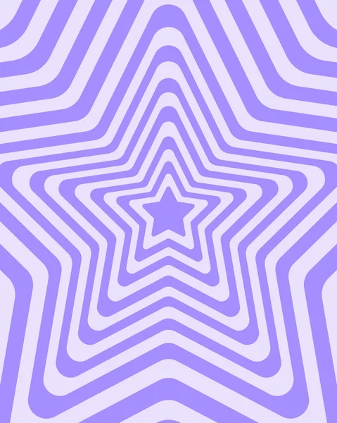 Groovy Hypnotiska Mönster Y2K Stil Affisch Med Återkommande Stjärnor Trendig — Stock vektor