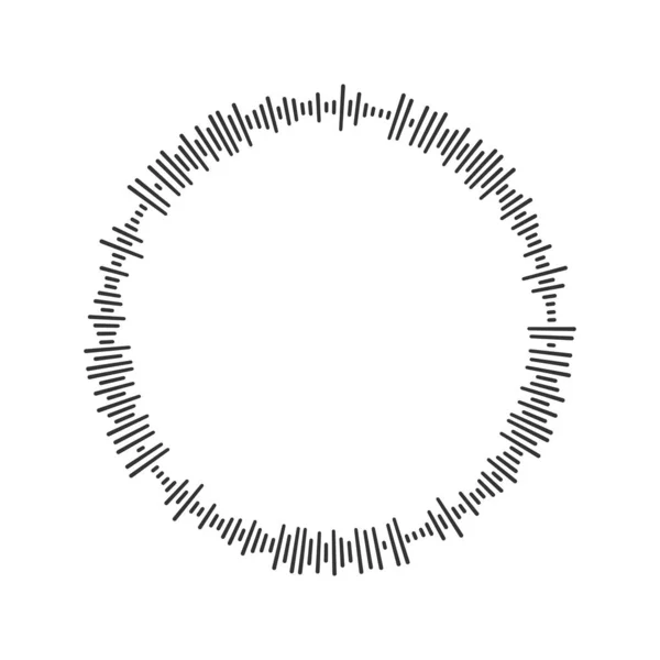 Rekordwelle Ringform Kreisförmiges Schallwellenzeichen Runde Sprachnachricht Audiodatei Isoliert Auf Weißem — Stockvektor