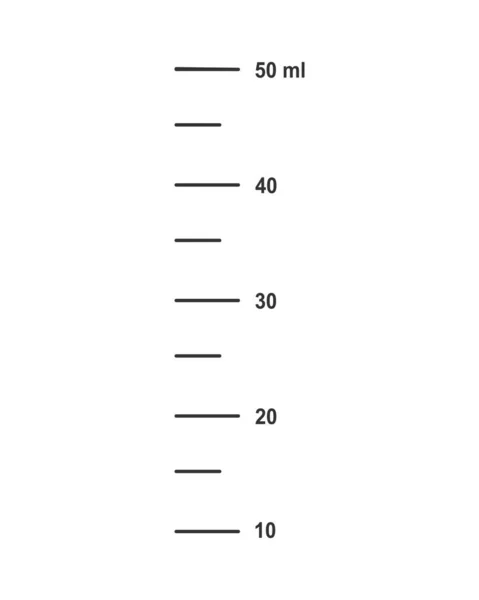 플라스크를 측정하기 밀리리터 분량의 비늘은 배경에 분리되어 벡터의 개략적 — 스톡 벡터