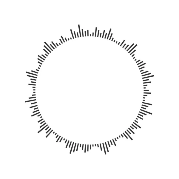 Kulatá Ikona Zvukové Vlny Piktogram Kruhového Pulsu Nebo Ekvalizéru Hlasová — Stockový vektor