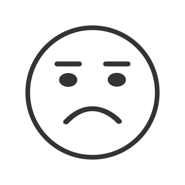 Emoji Twarz Zdenerwowanymi Emocjami Opadające Kąciki Ust Przygnębiony Wygląd Ponura — Wektor stockowy