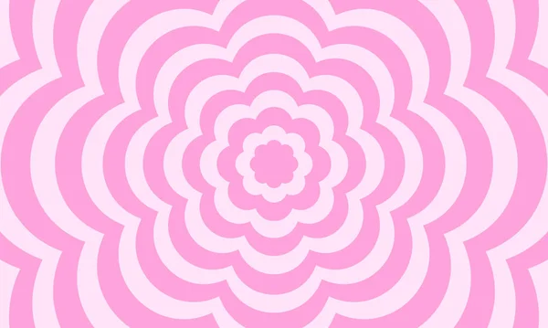 Y2Kスタイルのグルーヴ感のあるサイケデリックなパターン 流行のレトロ2000年代のデザインでピンクの花の背景を繰り返します パステルカラーのかわいいベクトルイラスト — ストックベクタ