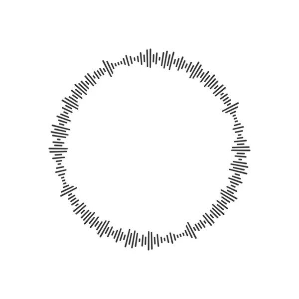 Icône Ronde Onde Sonore Pictogramme Fichier Audio Circulaire Message Vocal — Image vectorielle