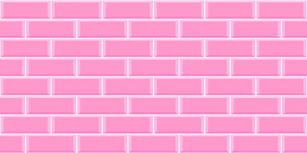 Ροζ Πλακάκια Του Μετρό Χωρίς Ραφή Μοτίβο Μετρό Πέτρινο Τοίχο — Διανυσματικό Αρχείο