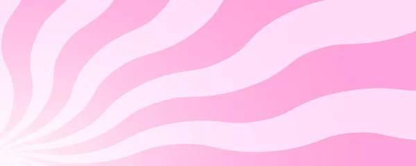 Wellenförmige Rosa Radialstreifen Hintergrund Trendiges Retro Y2K Muster Rosige Sonnenstürme — Stockvektor