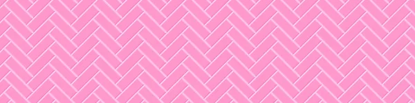 Herringbone Pink Tile Seamless Pattern Ceramic Stone Brick Wall Background — Stock Vector