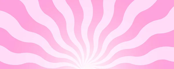 Заднем Плане Розовые Радиальные Полосы Трендовый Узор Стиле Y2K Волнистый — стоковый вектор