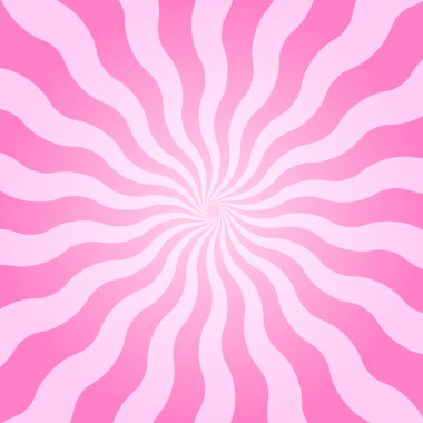 Gül rengi güneş patlaması, patlama ya da sürpriz komedi efekti. Pembe radyal şeritleri dalgalandırın. Moda retro y2k modeli. Manga anime tarzı tasarım. Sakız, lolipop şekeri dokusu.