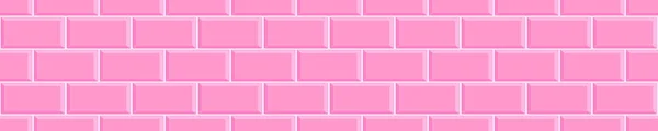 Pink Metro Tile Seamless Pattern Ceramic Stone Brick Wall Background — Stock Vector