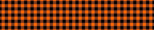 Halloween Thanksgiving Day Seamless Pattern Black Orange Gingham Plaid Texture — Stock Vector