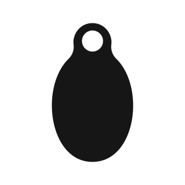 Sığırlar için kulaklık şablonu. Beyaz arka planda izole edilmiş çiftlik hayvanı için boş siyah kimlik etiketi. Çiftlik hayvanları için ön model. Vektör grafik illüstrasyonu