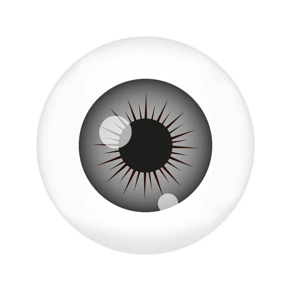Menschliche Augenkugel Mit Grauer Pupille Makro Nahaufnahme Der Augapfellinse Isoliert — Stockvektor
