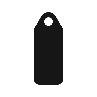 Sığırlar için kulaklık. Çiftlik hayvanları için siyah kimlik etiketi beyaz arka planda izole edilmiş çiftlik hayvanları için tahsis edilmiş model. Vektör grafik illüstrasyonu.