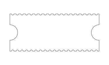 Piyango, bilet ya da kupon ikonu. Uçak, konser, sinema, müze, festival, tiyatro, sirk için giriş kartı, beyaz arka planda izole edilmiş sergi. Vektör özet çizimi