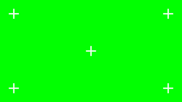 Зеленый фон с белыми крестиками слежения. Технология хрома ключ. Видеотехнология для добавления визуальных эффектов или VFX во время пост-продакшна фильма. Векторная плоская иллюстрация.