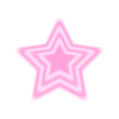 Holografik bulanık şekilli pembe yıldız şekli. Beyaz arkaplanda izole edilmiş pastel renklerde gradyan aura etkisi olan modayı takip eden y2k etiketi. Vektör illüstrasyonu.