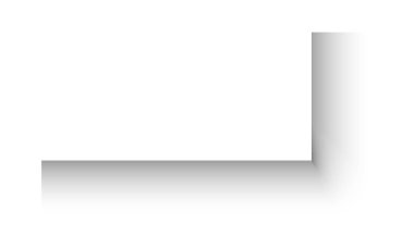 Dikdörtgen kağıt sayfa, poster ya da maket için kutu gölgesi efekti. Beyaz arka planda dikdörtgen köşe gölgesi var. Bulanık gri şekil. Vektör gerçekçi illüstrasyon.